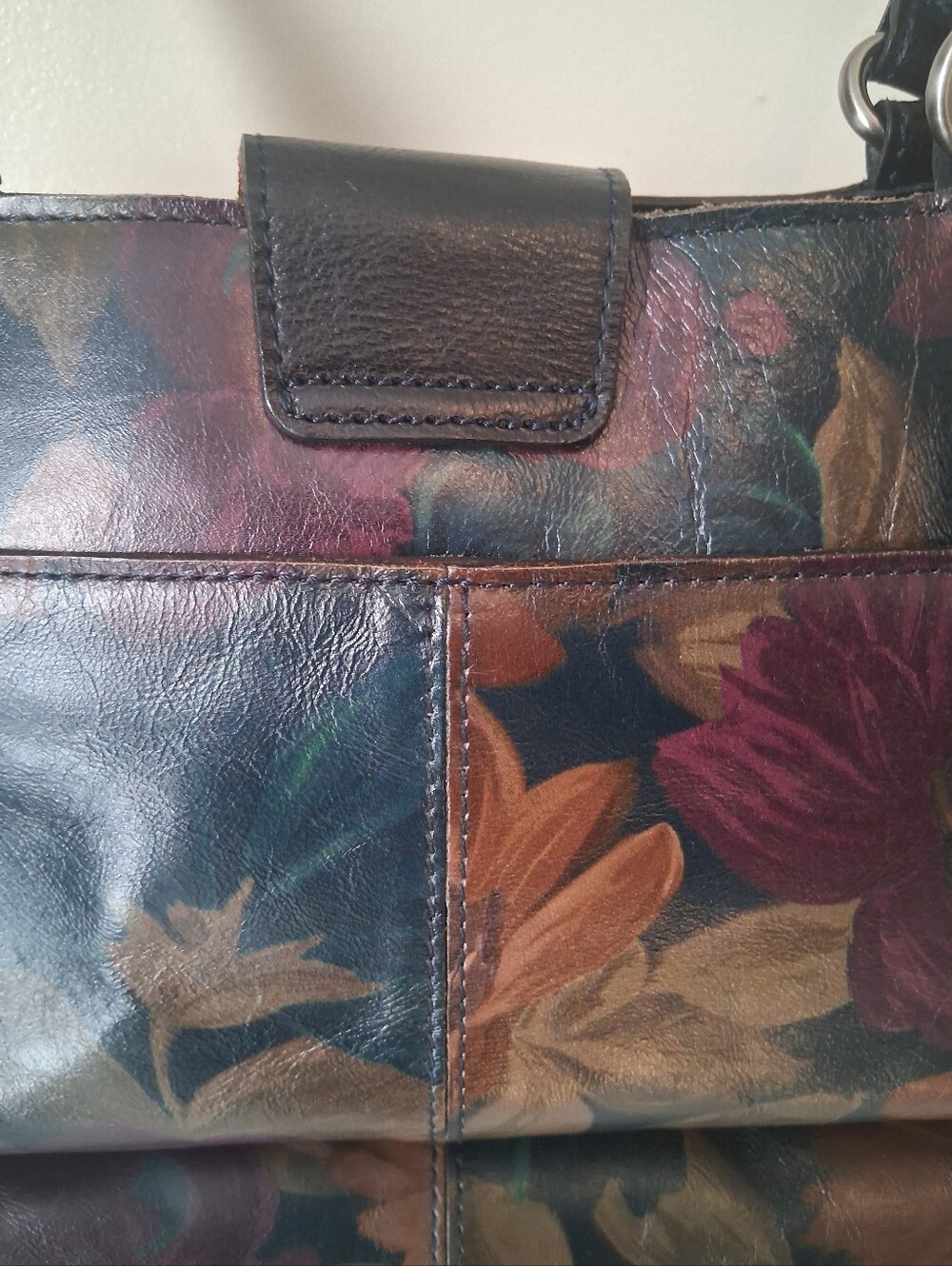 Patricia Nash Rienzo Peruvian Painting Leather Crossbody Satchel Handbag - Picture 7 of 12